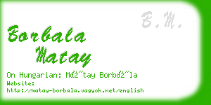 borbala matay business card